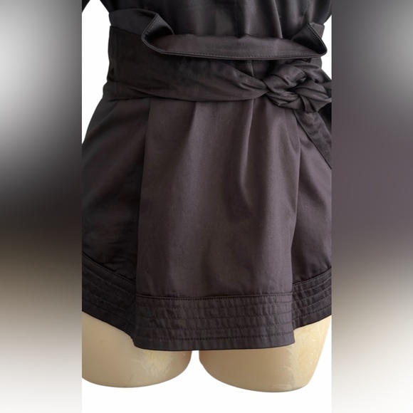 Veronica Beard Size 6 Cotton Spandex Black Belted Blouse V- Neck Puff Sleeve NEW - Picture 9 of 16